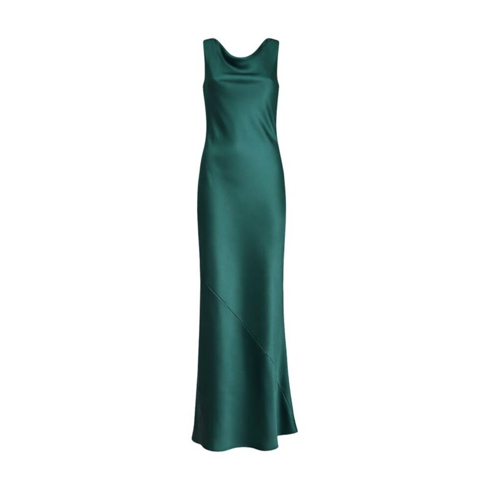 Blanca Vita Women Malachite Satin Anjea Long Dress
